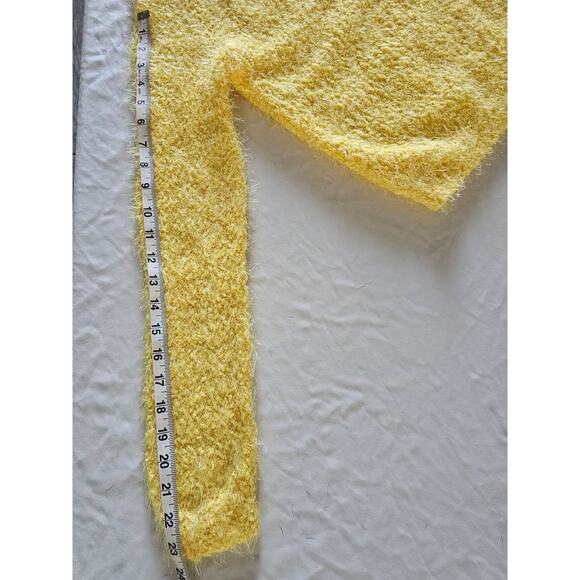 Heart Soul Popcorn Sweater Womens Sz Med Fuzzy Pullover Yellow Y2K Twee Style - Picture 5 of 7